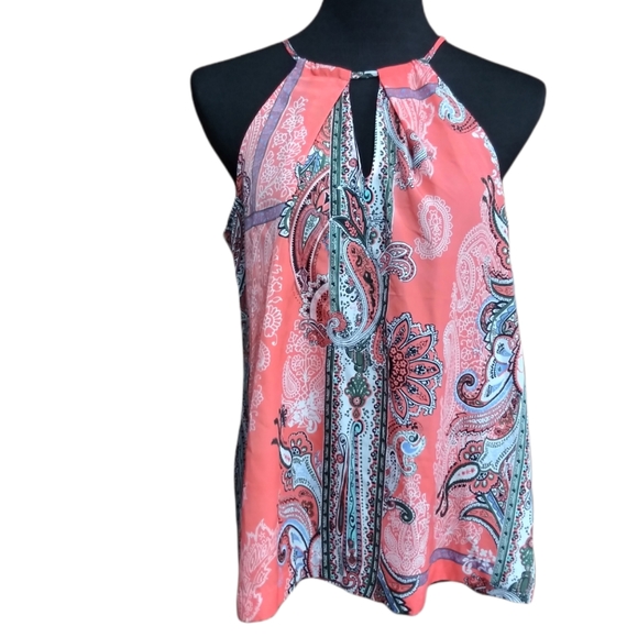 New York & Company Tops - New York & Company Paisley Print Top Coral Color Size Large Summer
